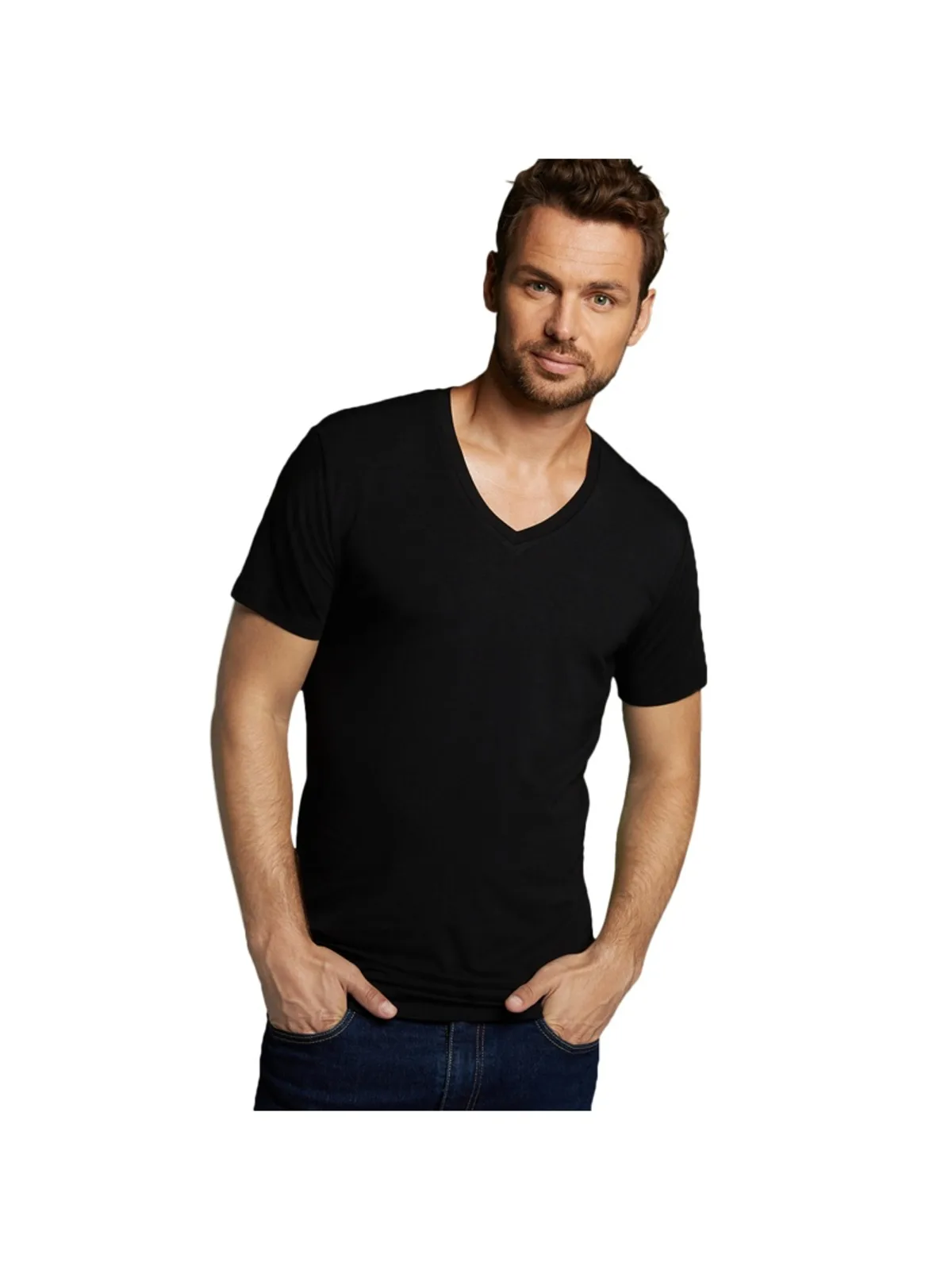 Bamboo Basics heren t-shirt Velo V-hals (2-pack) afbeelding 2