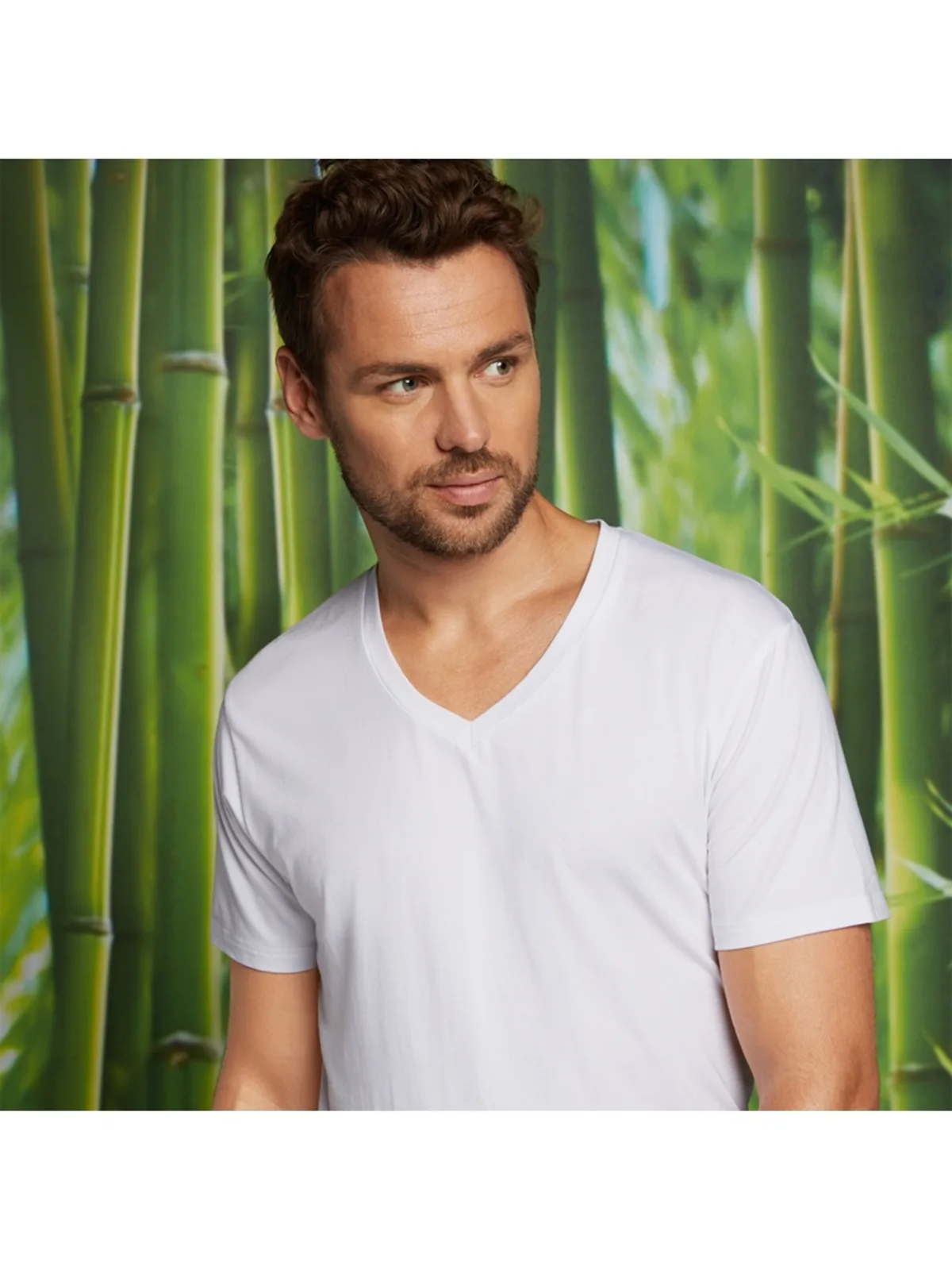 Bamboo Basics heren t-shirt Velo V-hals (2-pack) afbeelding 4
