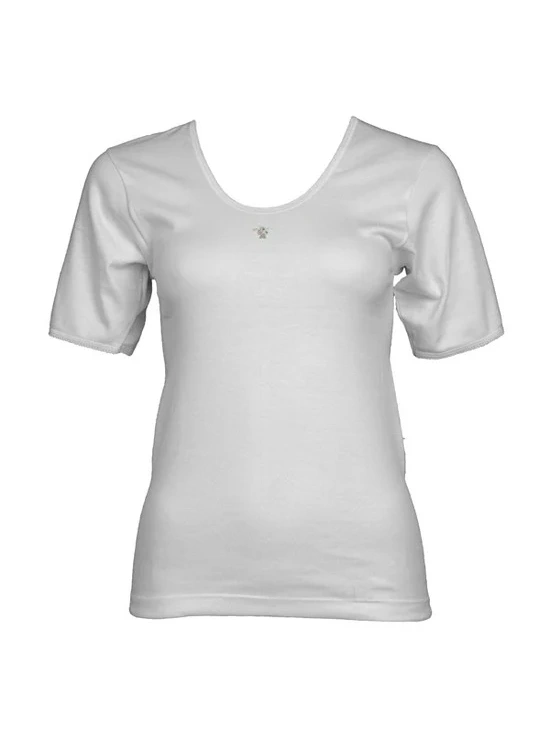 Beeren dames onderblouse katoen korte mouw wit