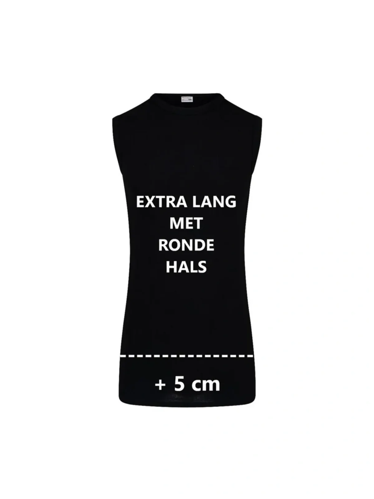 Beeren heren mouwloos t-shirt extra lang afbeelding 3