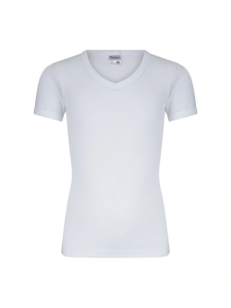 Beeren jongens t-shirt korte mouw v-hals wit
