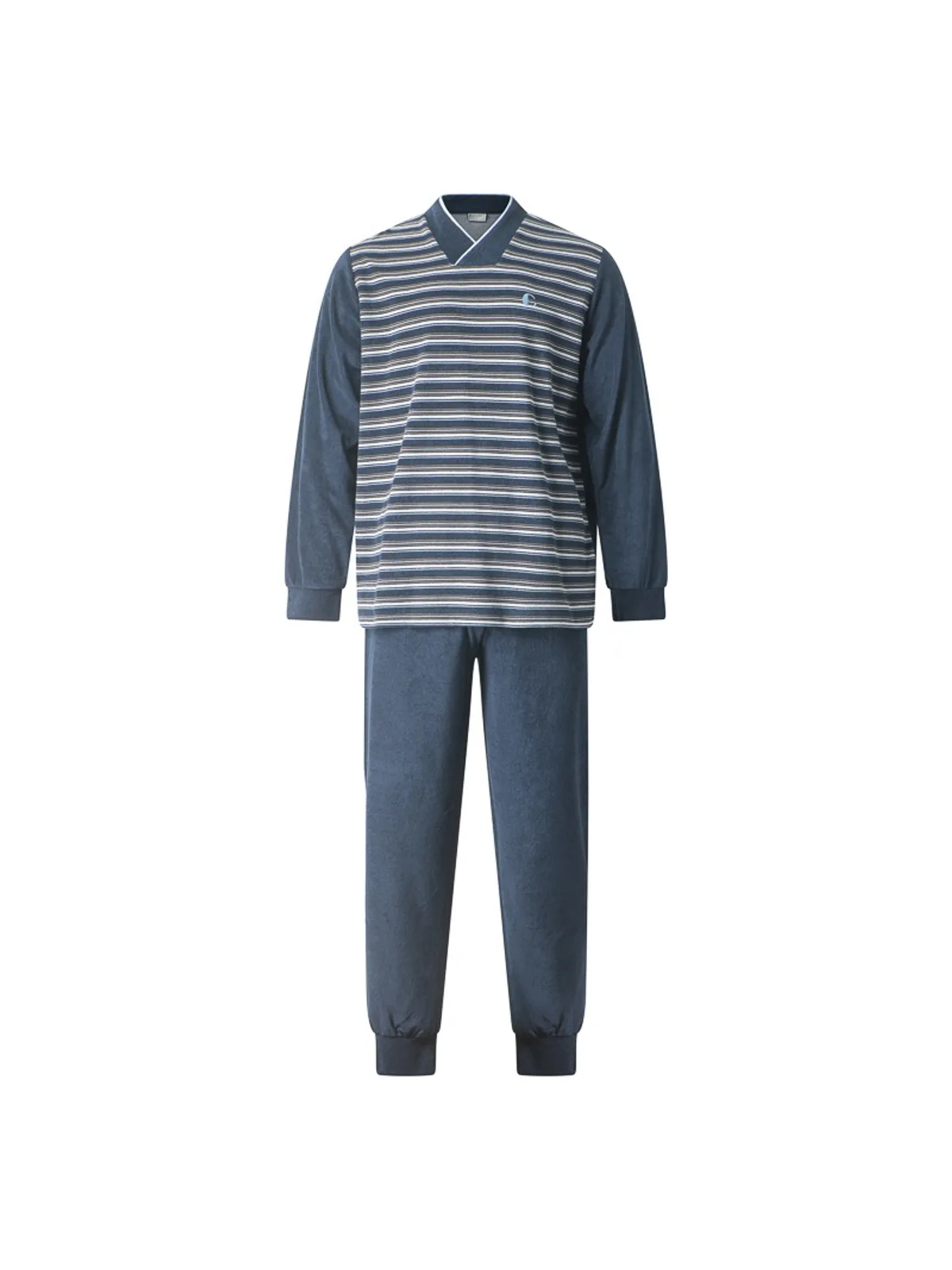 Gentlemen heren badstof pyjama blauw