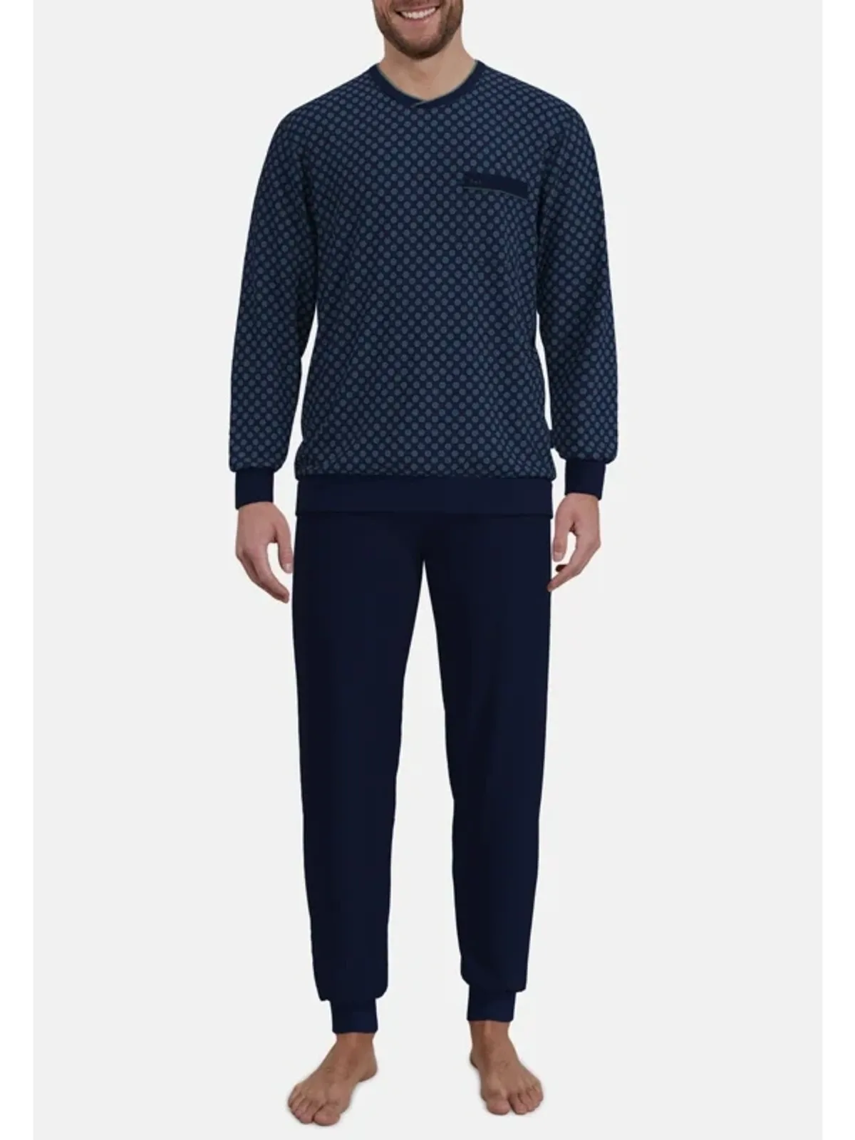 Götzburg heren tricot pyjama ronde hals afbeelding 3