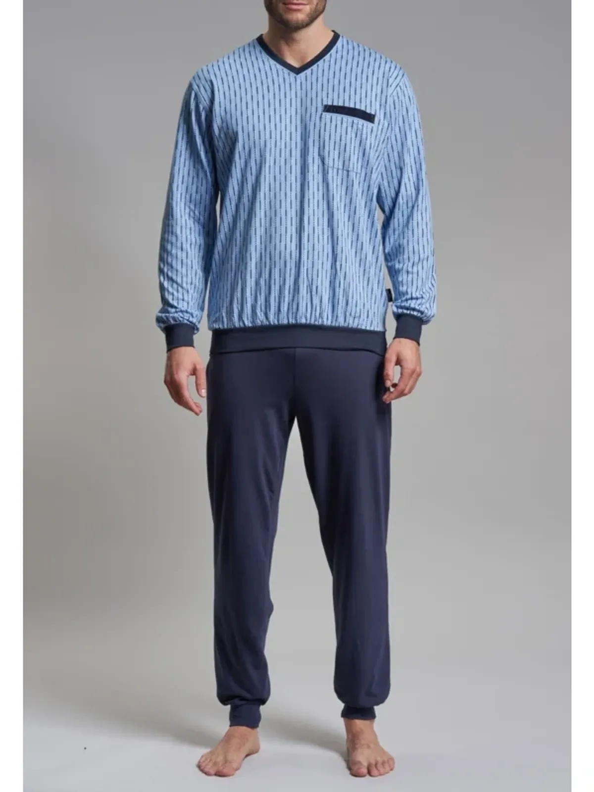 Götzburg heren tricot pyjama V-hals afbeelding 4