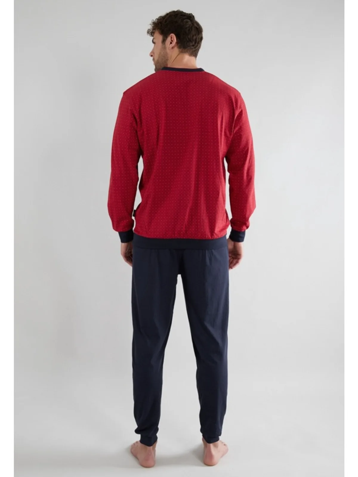 Götzburg heren tricot pyjama V-hals afbeelding 2