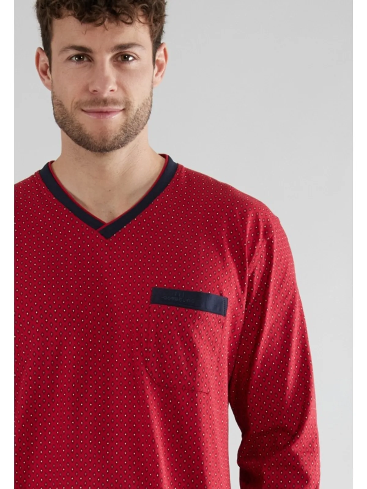 Götzburg heren tricot pyjama V-hals afbeelding 3