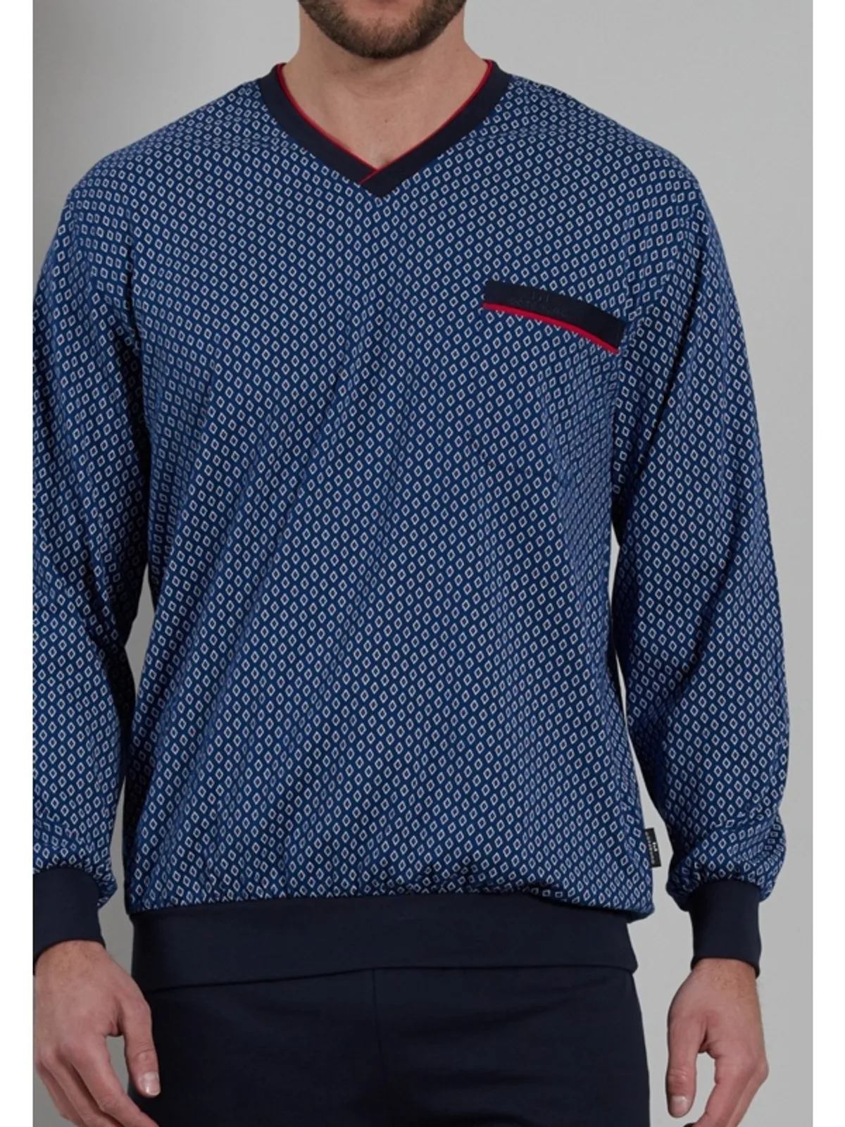 Götzburg heren tricot pyjama V-hals afbeelding 3