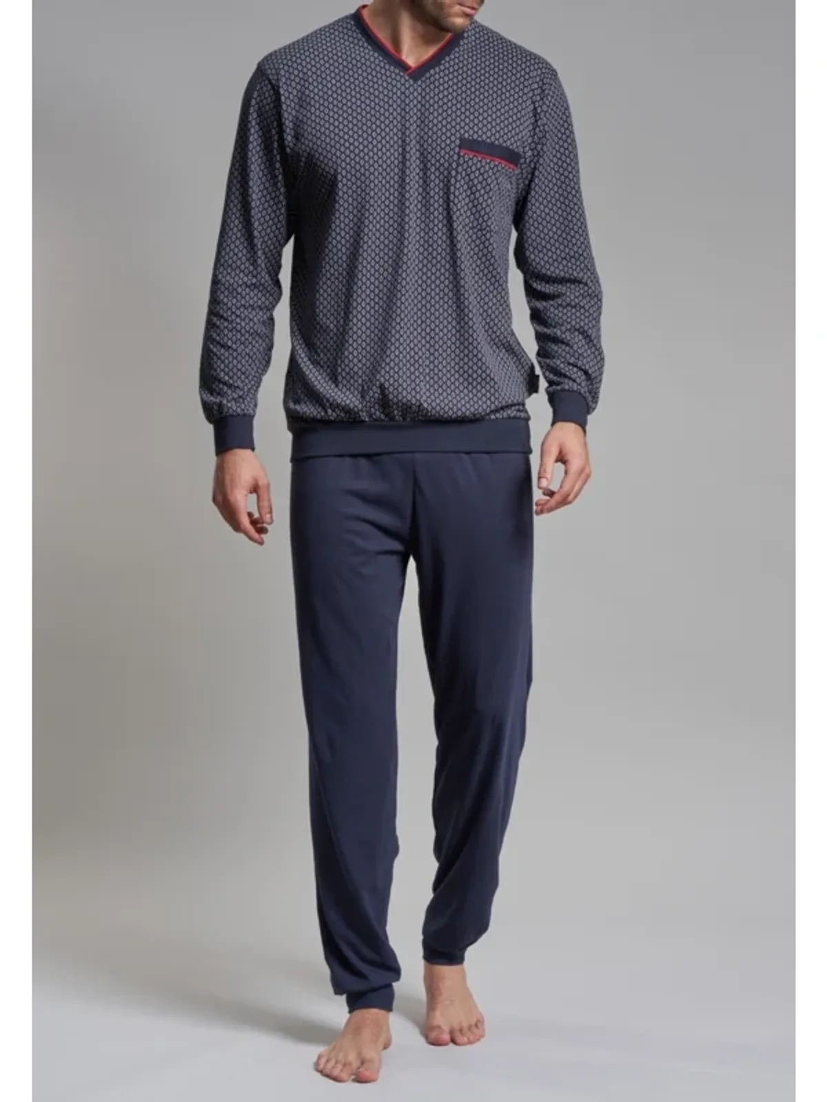 Götzburg heren tricot pyjama V-hals afbeelding 4