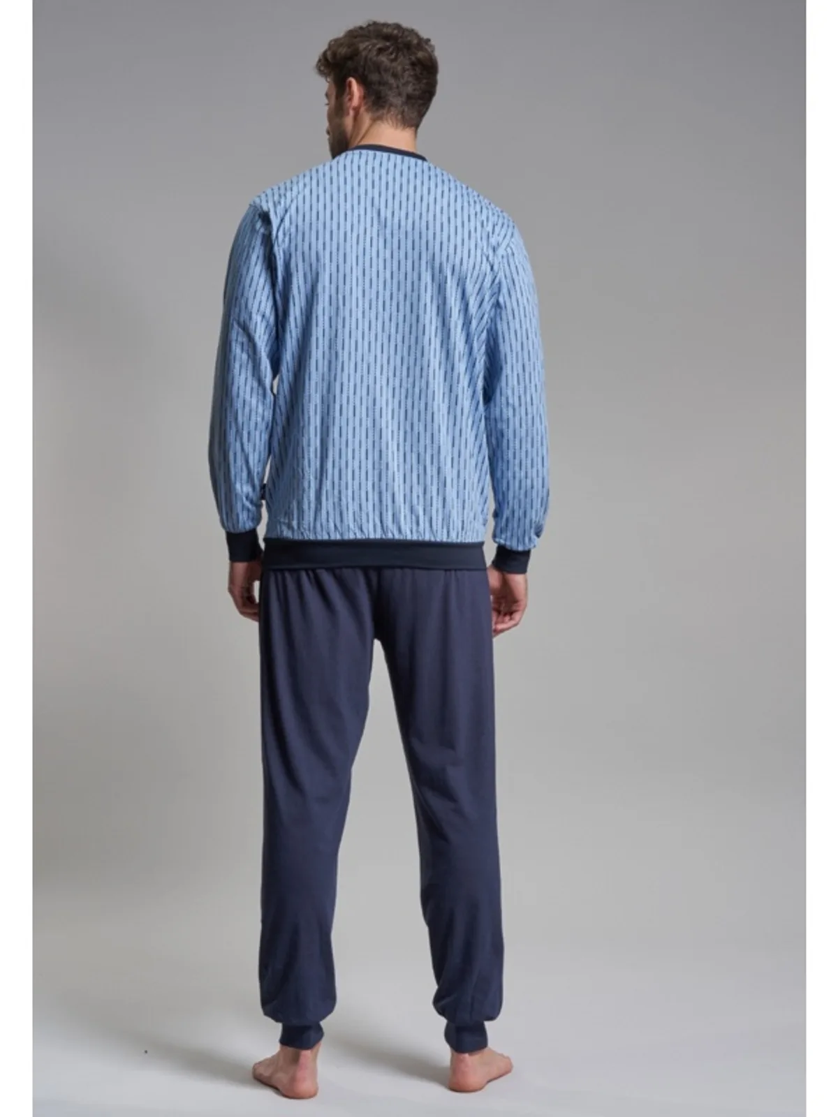 Götzburg heren tricot pyjama V-hals afbeelding 2