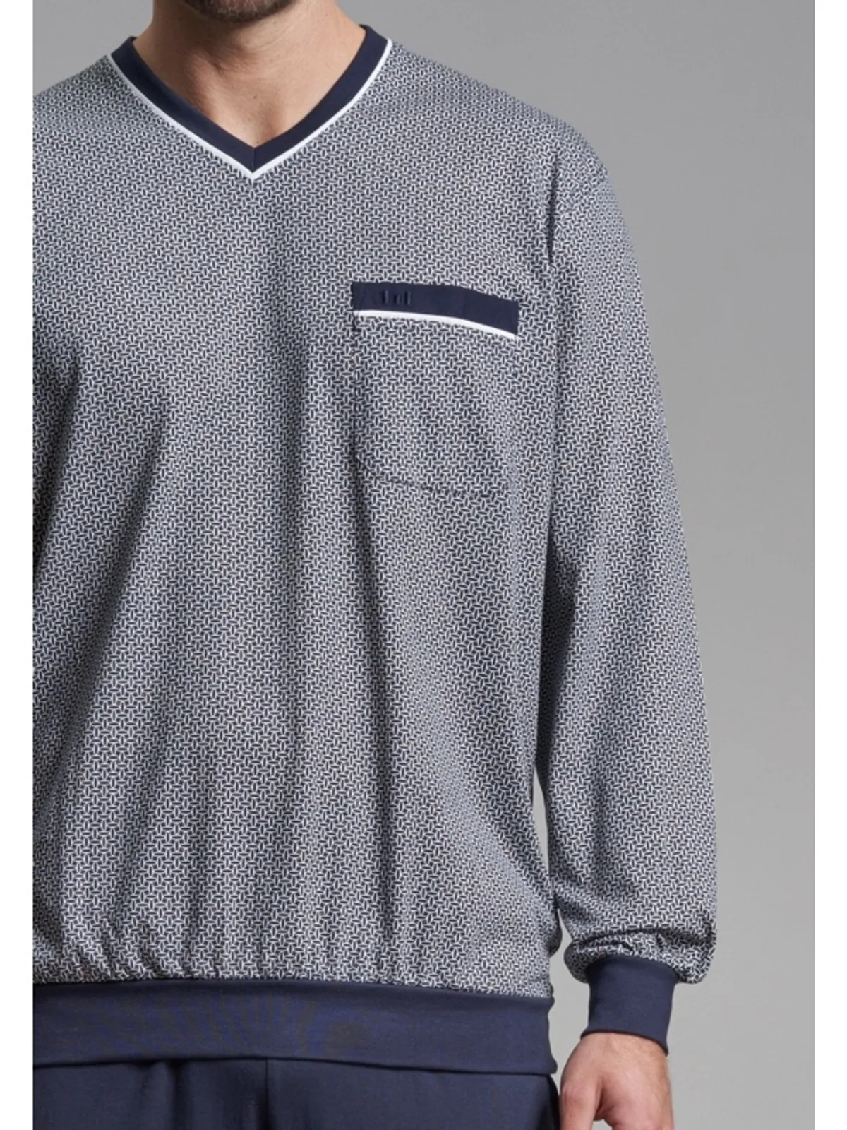 Götzburg heren tricot pyjama V-hals afbeelding 3