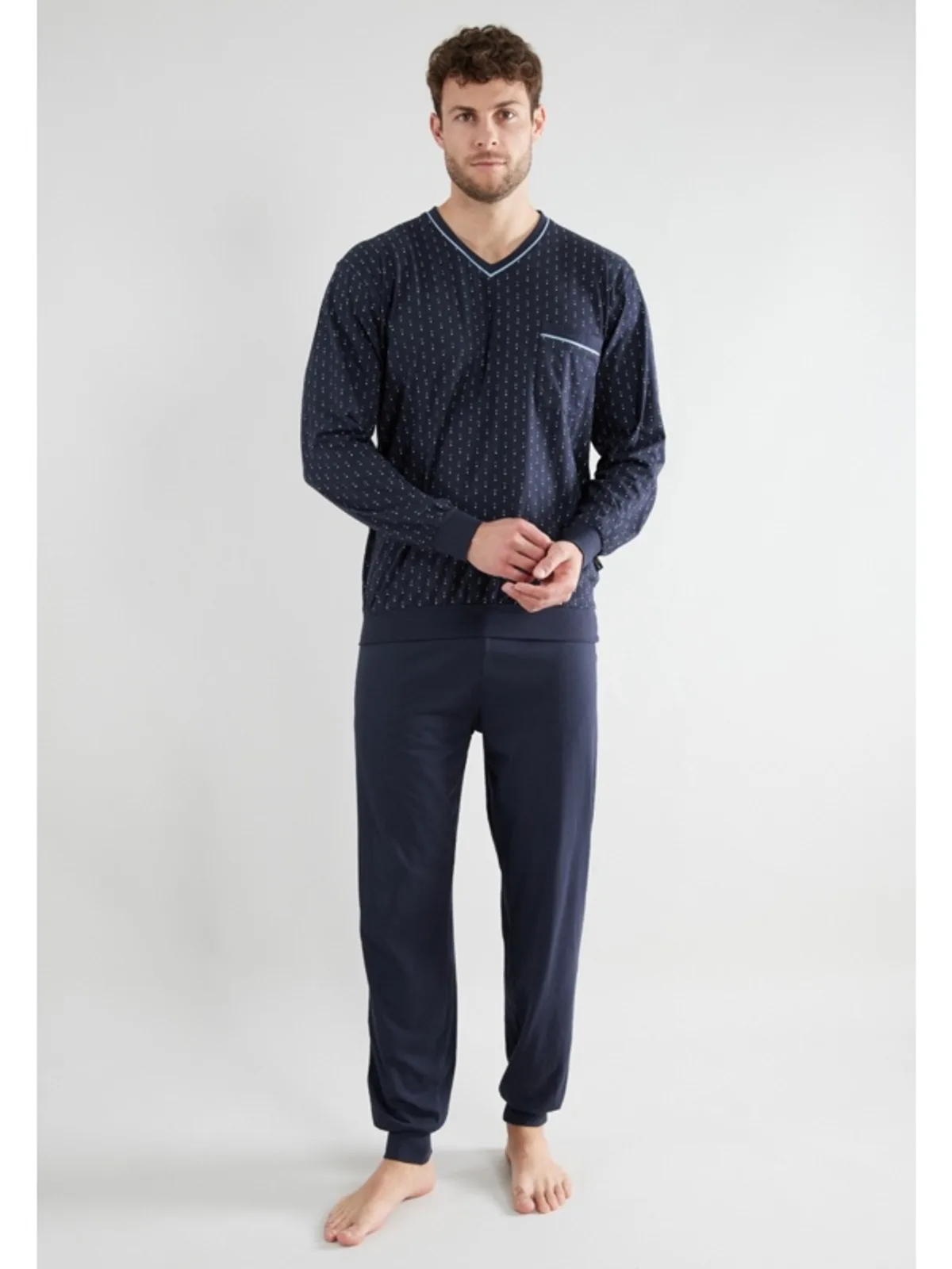 Götzburg heren tricot pyjama V-hals