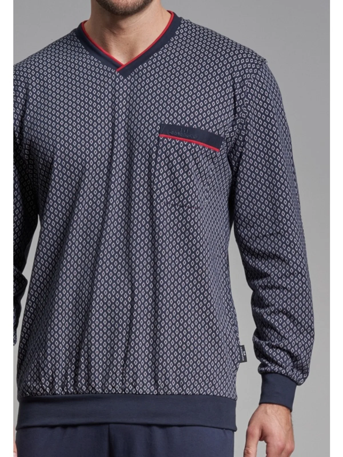 Götzburg heren tricot pyjama V-hals afbeelding 3