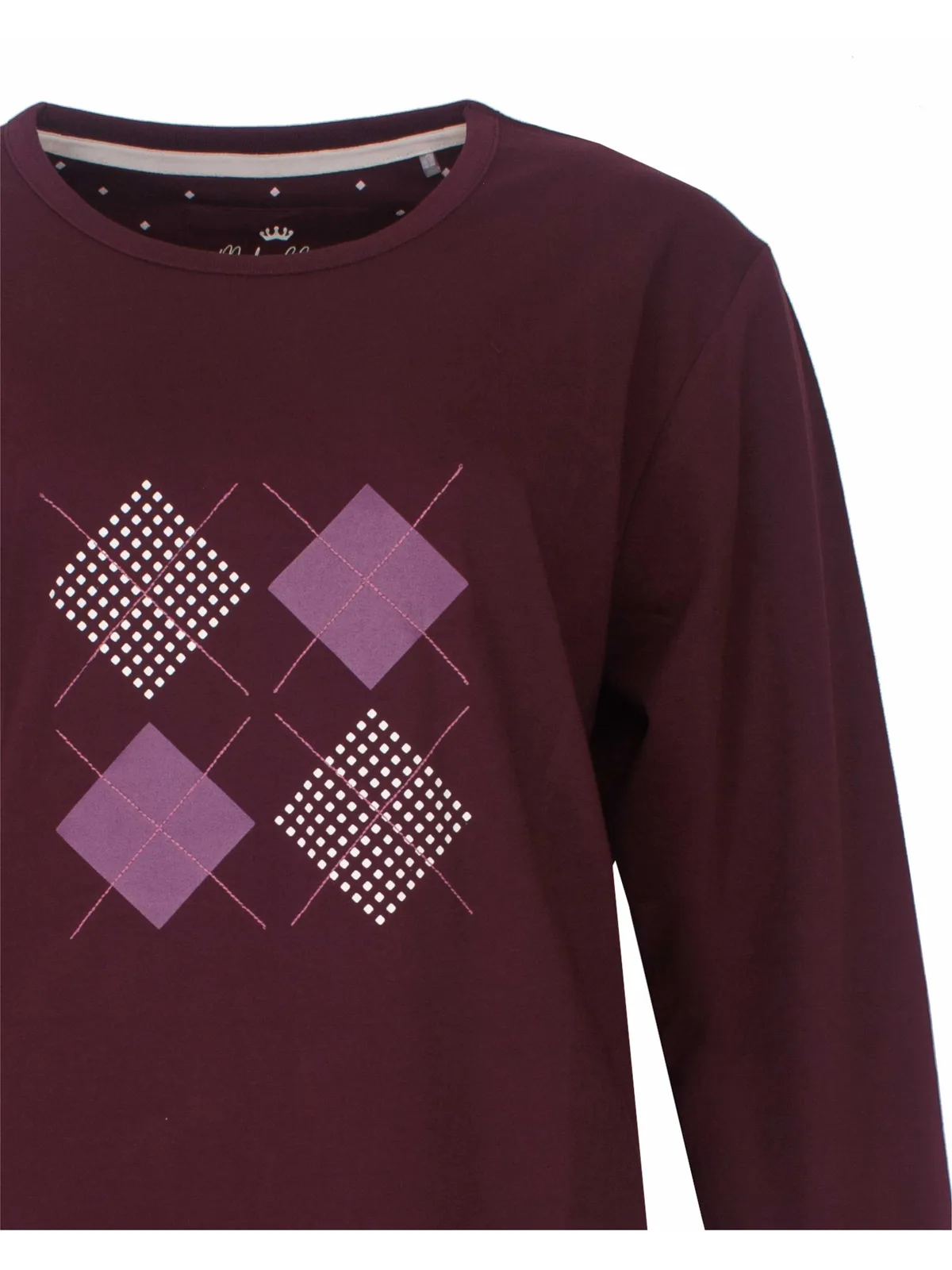 Medaillon dames tricot pyjama afbeelding 2