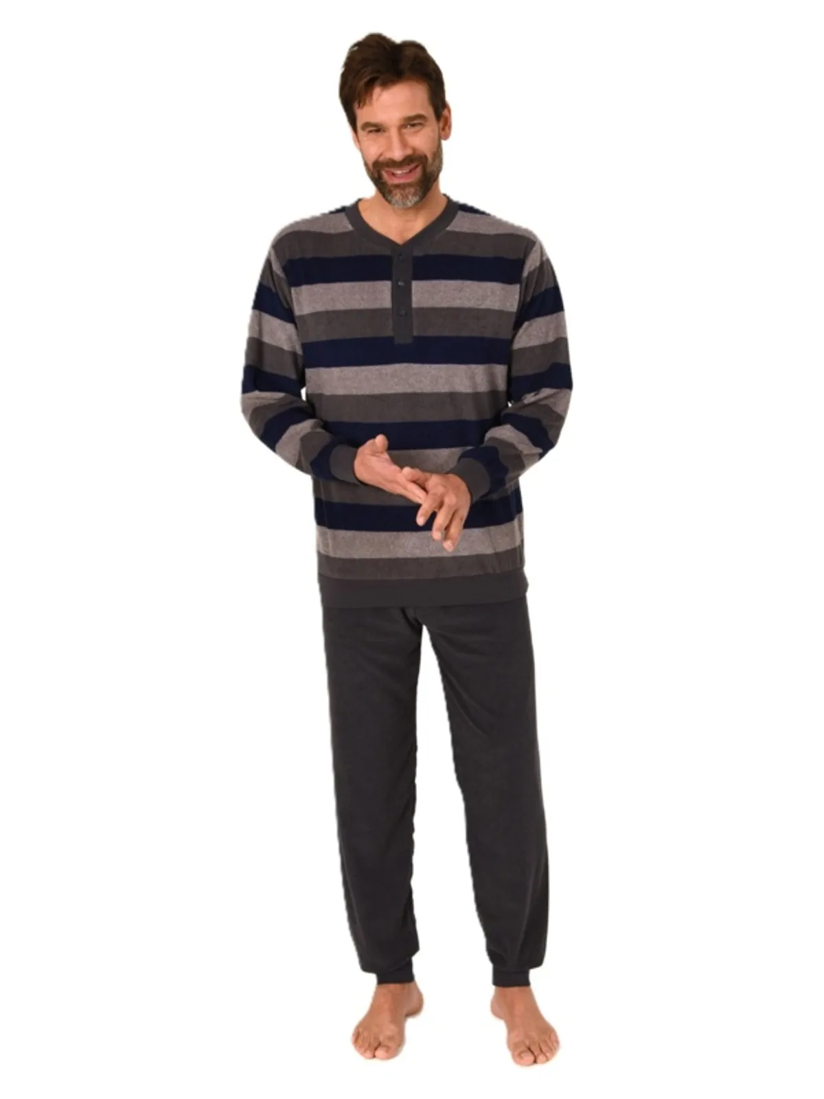 Normann heren badstof pyjama afbeelding 3