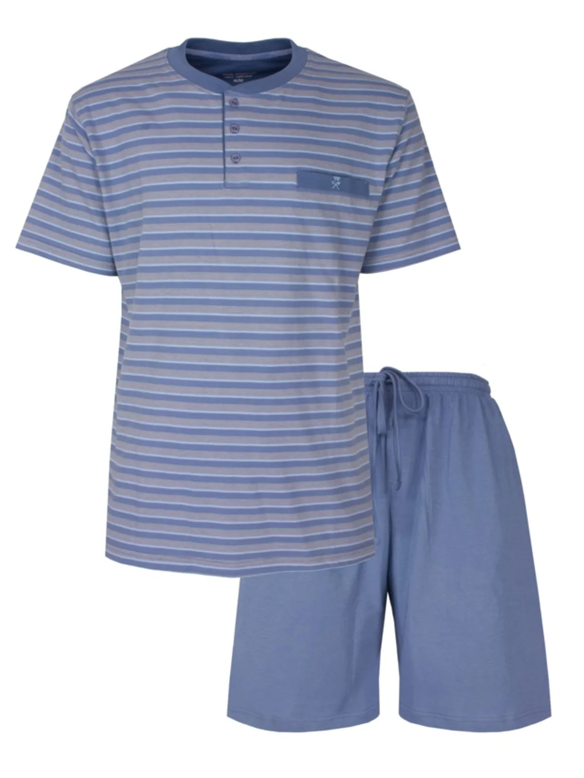 Blauw gestreept knoopsluiting (16004A)