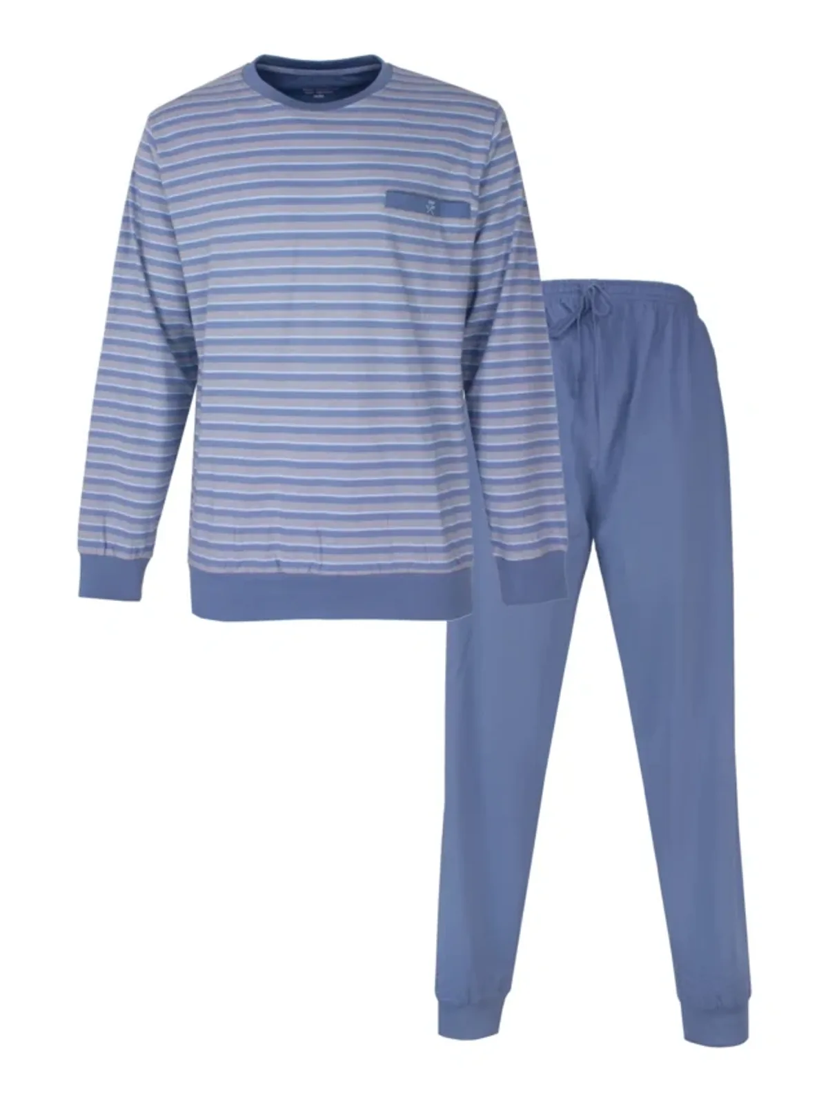 Blauw gestreept ronde hals (16004A)
