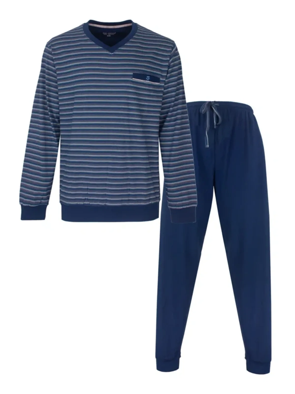Blauw gestreept V-hals (16002A)