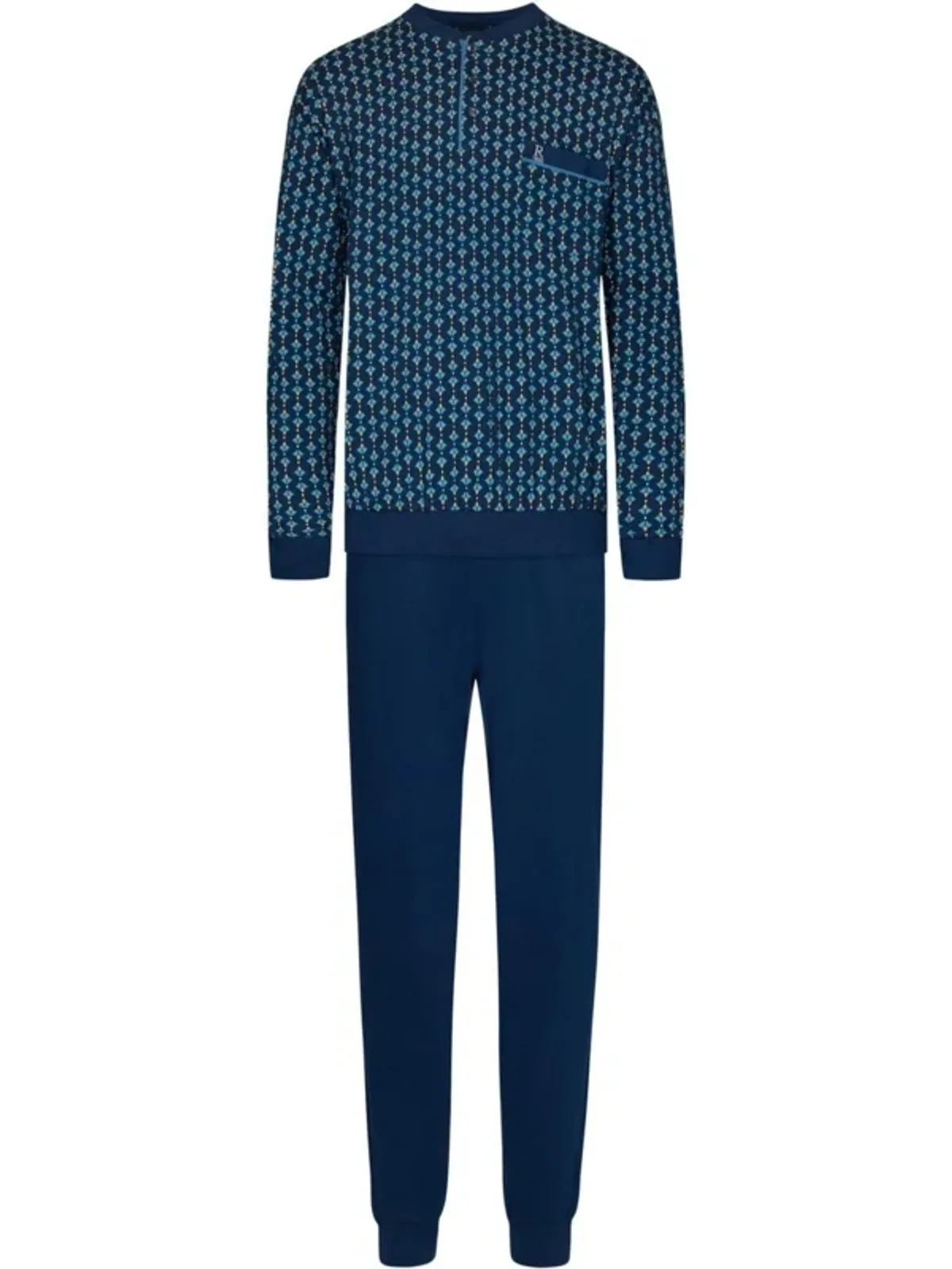 Robson heren tricot pyjama ronde hals afbeelding 2