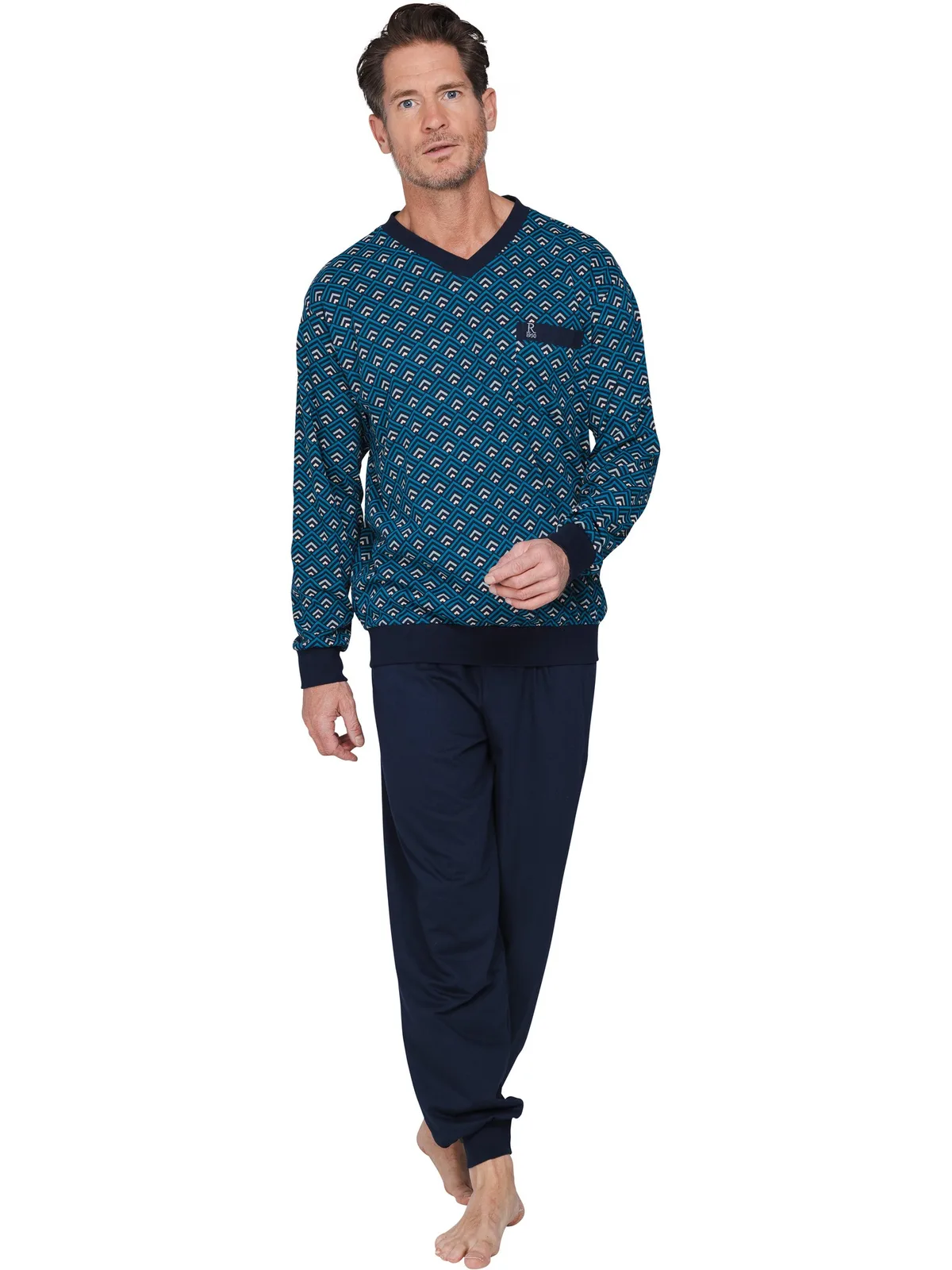 Robson heren tricot pyjama V-hals