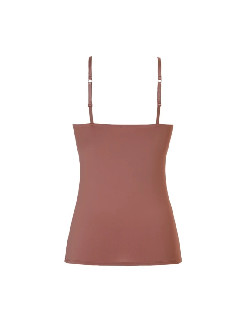Ten Cate Goodz dames spaghetti top met kant beige afbeelding 2