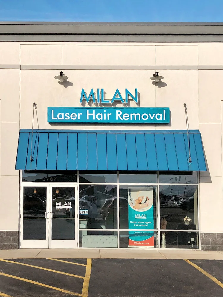 Store front of Milan Laser Hair Removal Grand Rapids