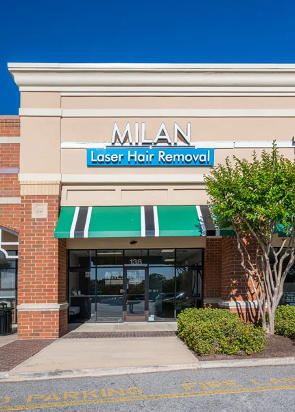 Store front of Milan Laser Hair Removal Garner