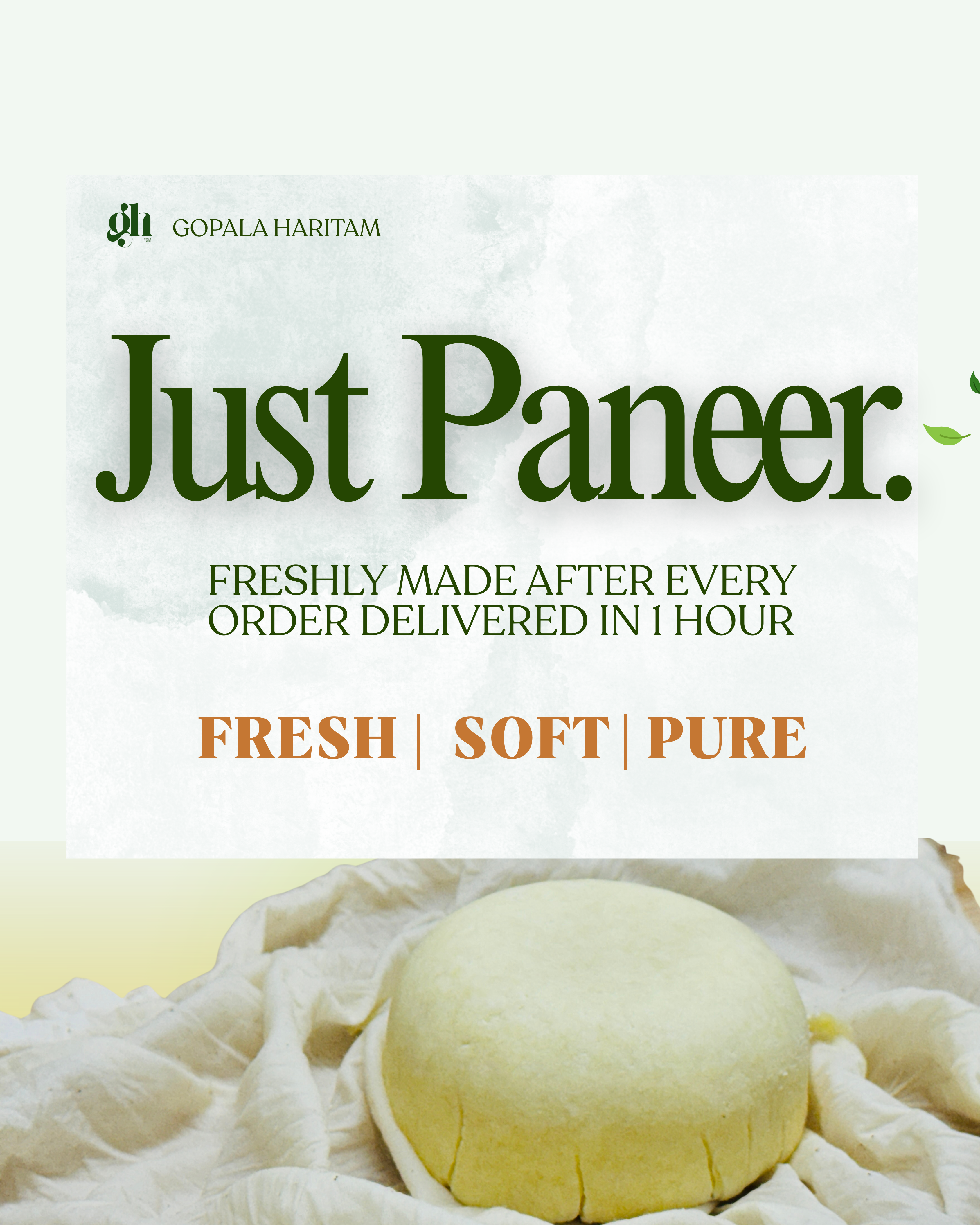 Fresh paneer made from pure raw cow milk delivered in Bengaluru