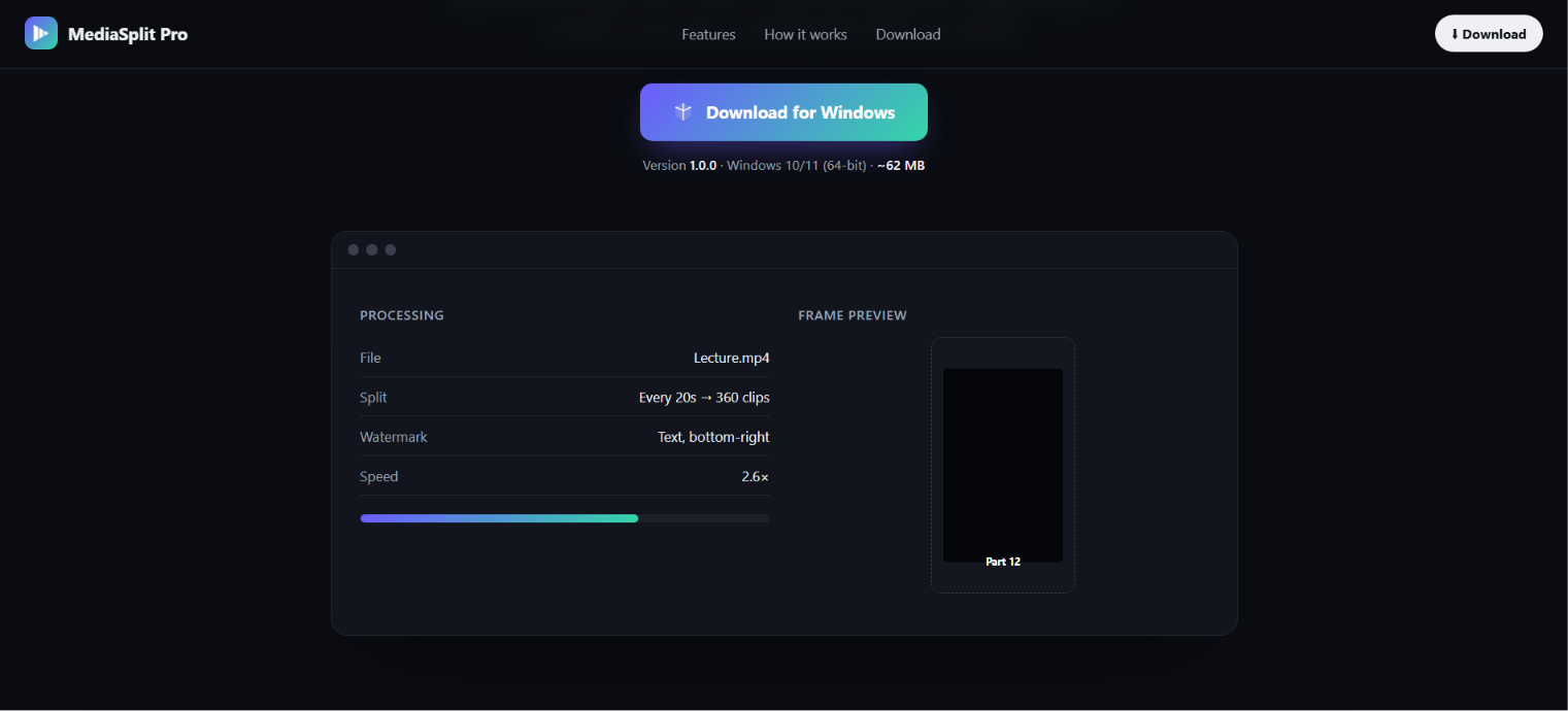MediaSplit Pro — full-page screenshot