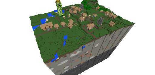 Деревня с крипером (я сам делал)