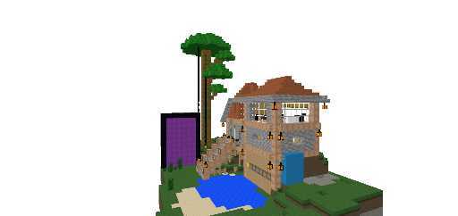 SURVIVAL MANSION WITH BIG PORTAL & TREE