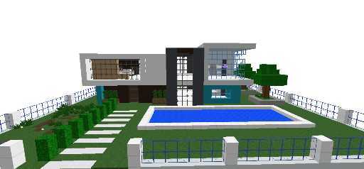 modern house with elevator, and item