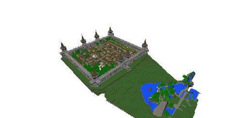 water fall with a kingdom