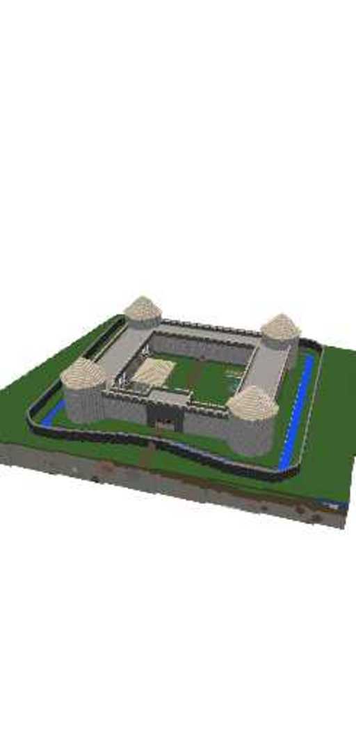 Castle with working gate and drawbridge