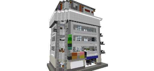 edificio con tienda de electrodomésticos 📺