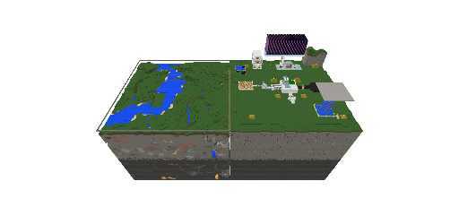 casa con granjas de oror madera y mobs