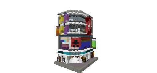 Edificio con tienda (todo decorado)