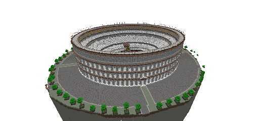 Roman stadium, city , building, statue ,cristmas ,moder