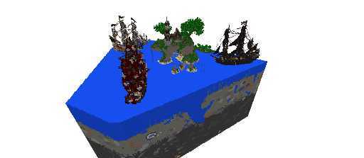 F.H craft beautiful island with ship