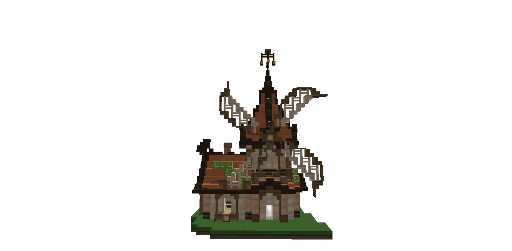 Fantasy Windmill With Interior