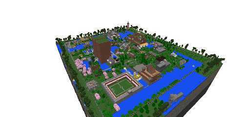 Город построенный в ручную с подземкой и фермой