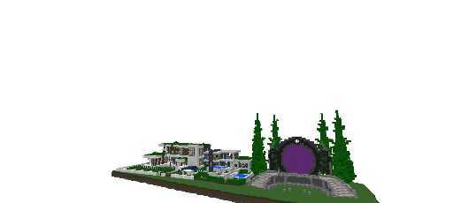 modern houses with large portal with tools