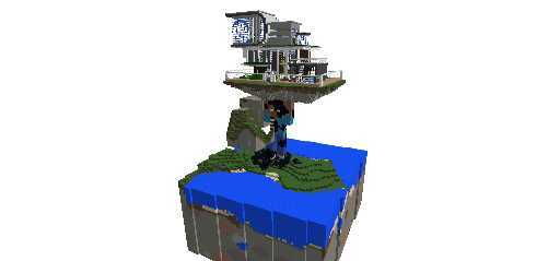Herobrine carrying house