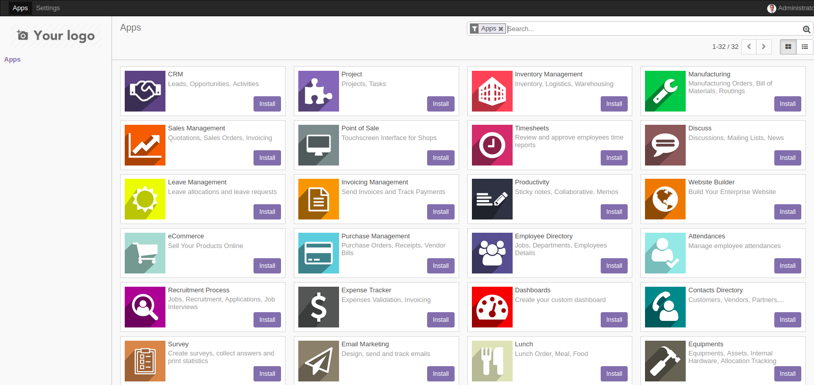 Odoo 11 Screenshot