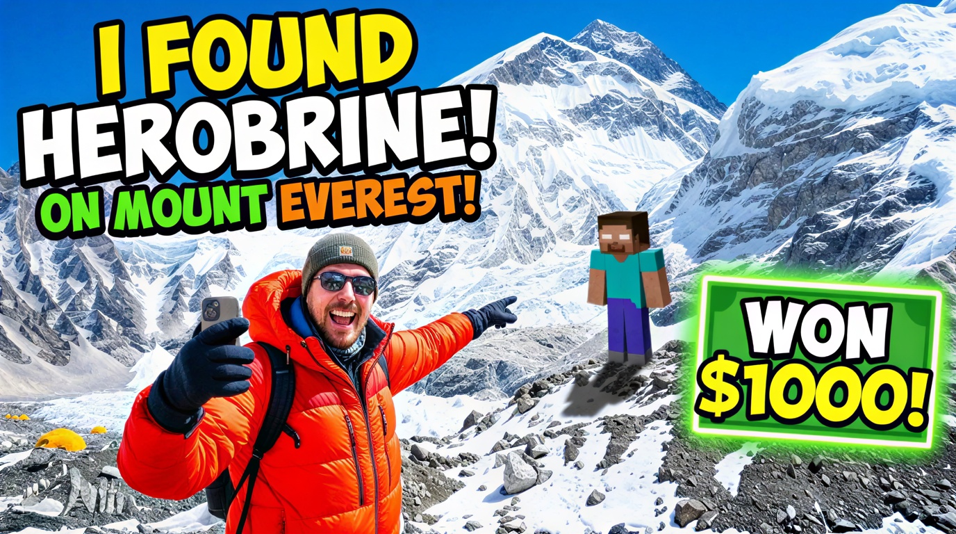 I found Herobrine in the mount everest, include that I won 1000$ as a challenge 
