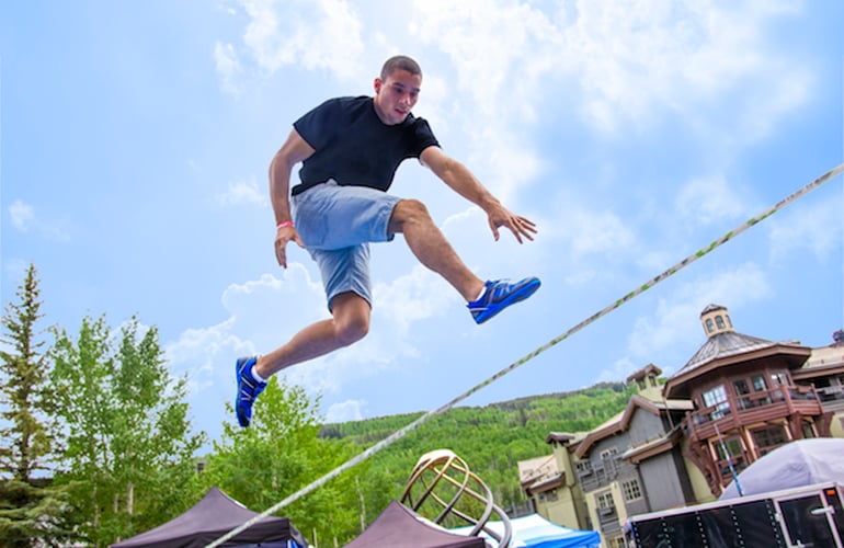 A man sylining with Xero Shoes Prio Barefoot Shoe on