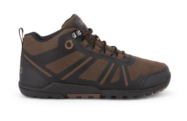 Side view of a Daylite Hiker Fusion brown barefoot shoe