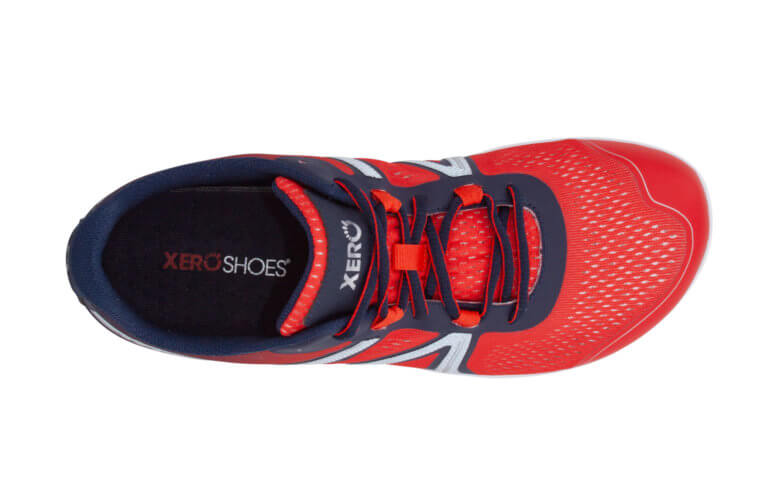 Red Xero barefoot shoe top view