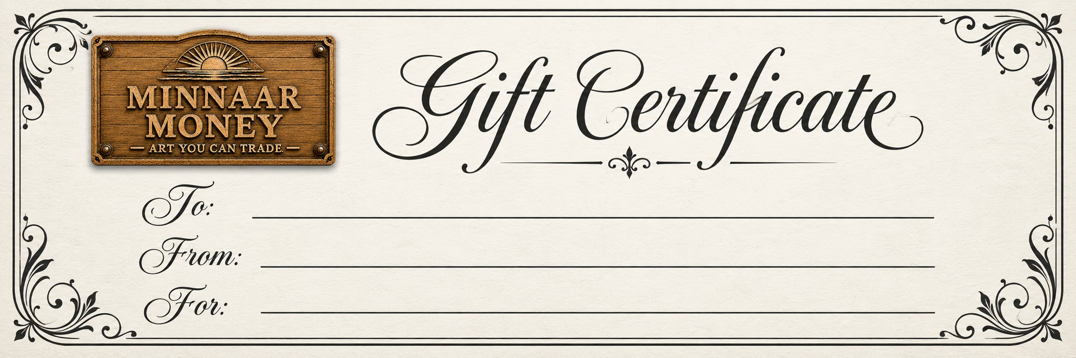 Minnaar Money Gift Certificates