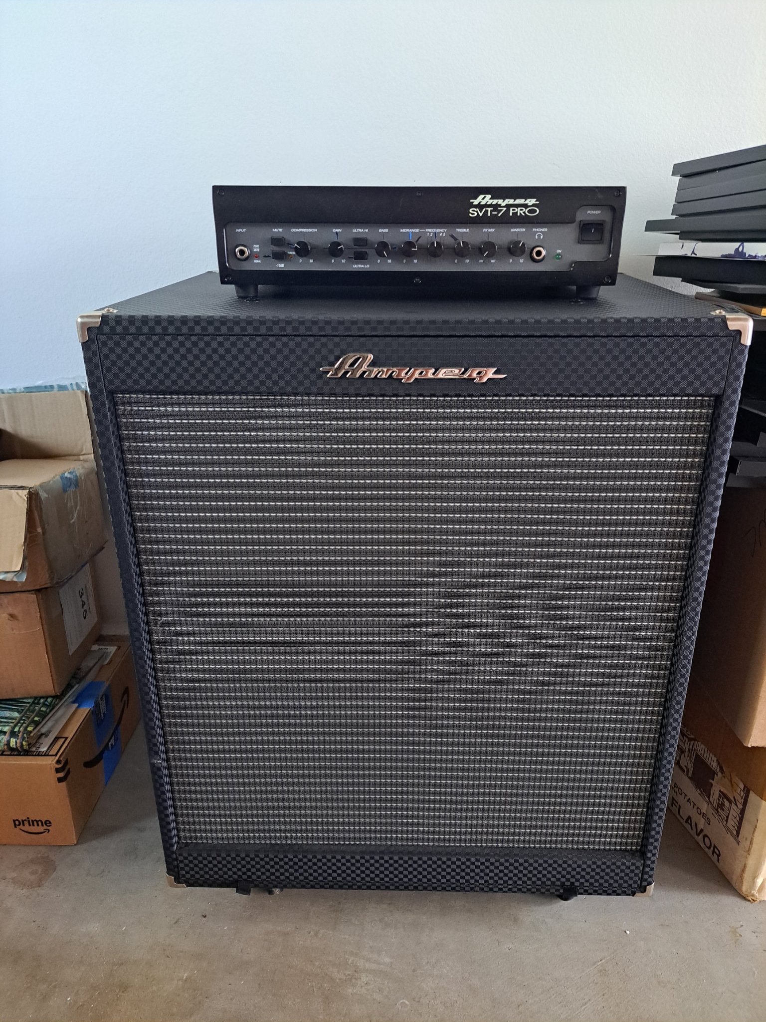 Ampeg bass amp head and cabinet
