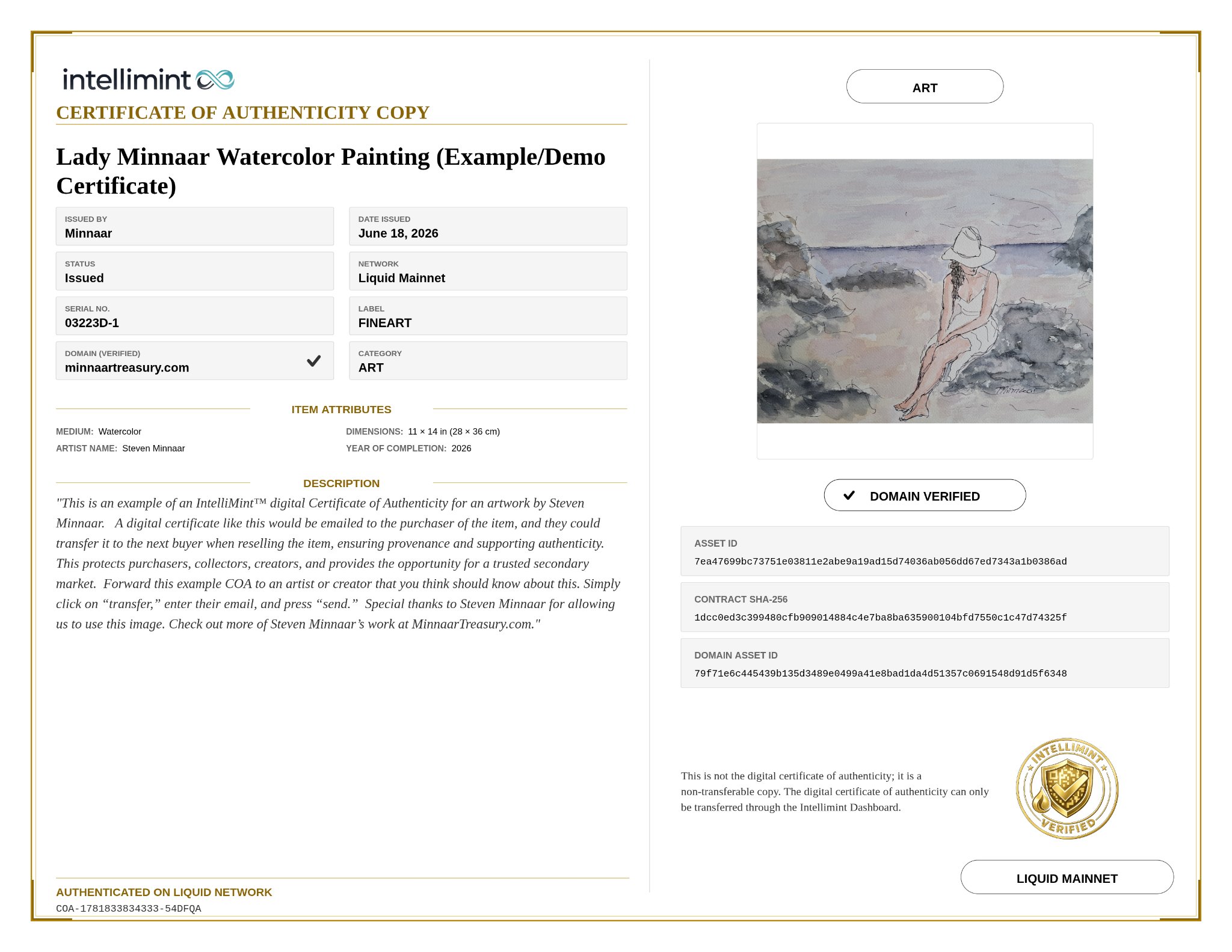 IntelliMint™ COA Credit Packs